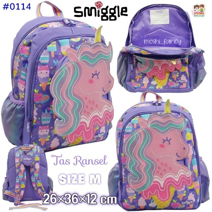 Tas Smiggle Unicorn Ice Cream/ Tas Smiggle Anak Tk Motif Unicorn/ Tas Ransel Smiggle Unicorn Anak
