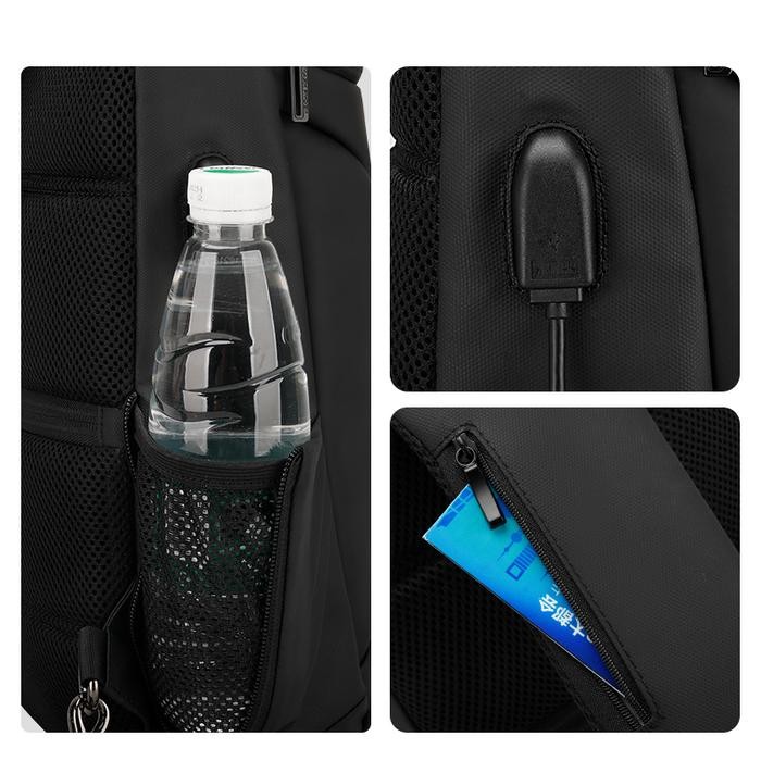 Mark Ryden Tas Selempang Pria Crossbody Waist Sling Bag Usb Mr7069