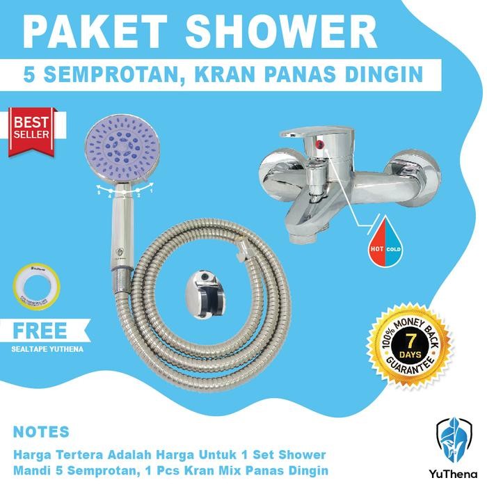 Toto Sanitaary - Kran Air Panas Keran Panas Dingin Shower 5 Semburan Kran Bathtub Mixer