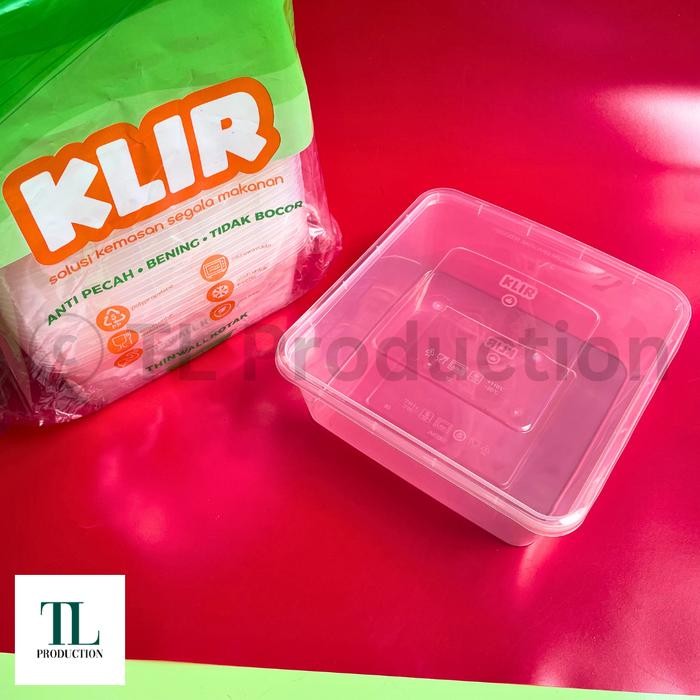 JT 25set Thinwall Square 2000ml KLIR Bening - KLIR Thinwall Kotak 2000ml / Tempat Penyimpanan