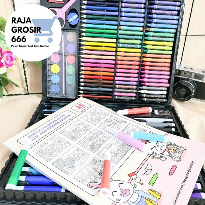 

Set Alat Mewarnai 150 Pcs Dan Buku Warna Centle Drawing Coloring Book Stationery