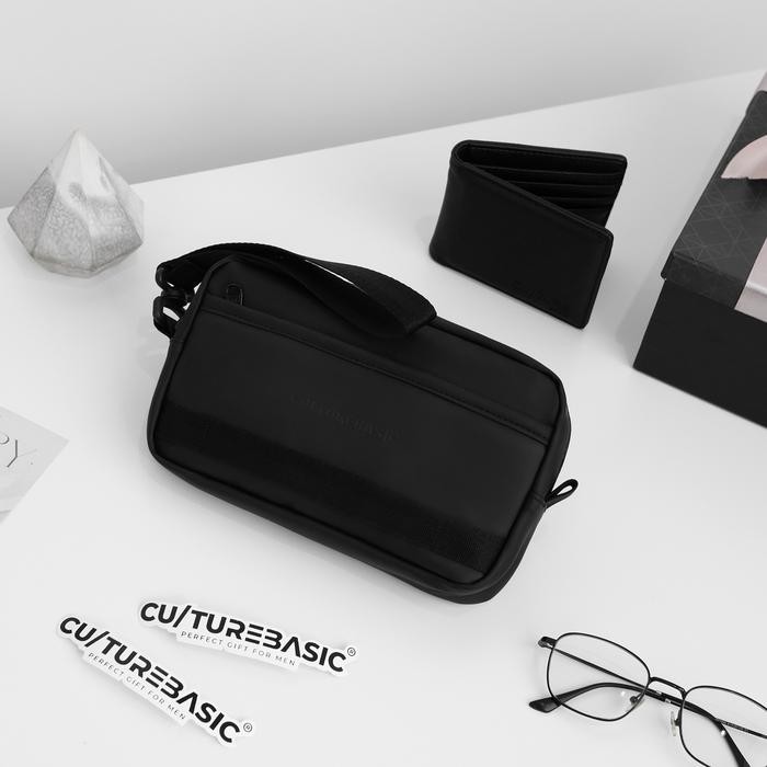 Culture Basic All Waistbag Bundling Tas Selempang Pria Hitam Kulit