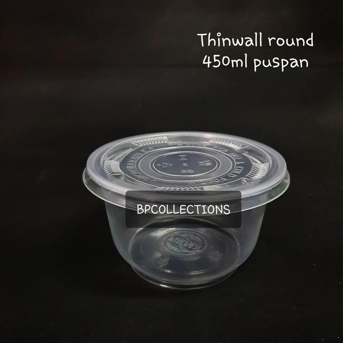 JT 25pcs Thinwall 450ml Mangkok Plastik Es kepal milo Puspan Tempat ECER