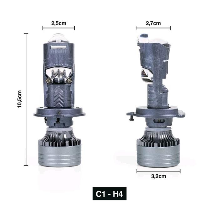 Terbaru Luximos Lampu LED Mini Proyektor Foglamp Headlamp H4 H11 C1 50Watt 12000 Lumens Extreme
