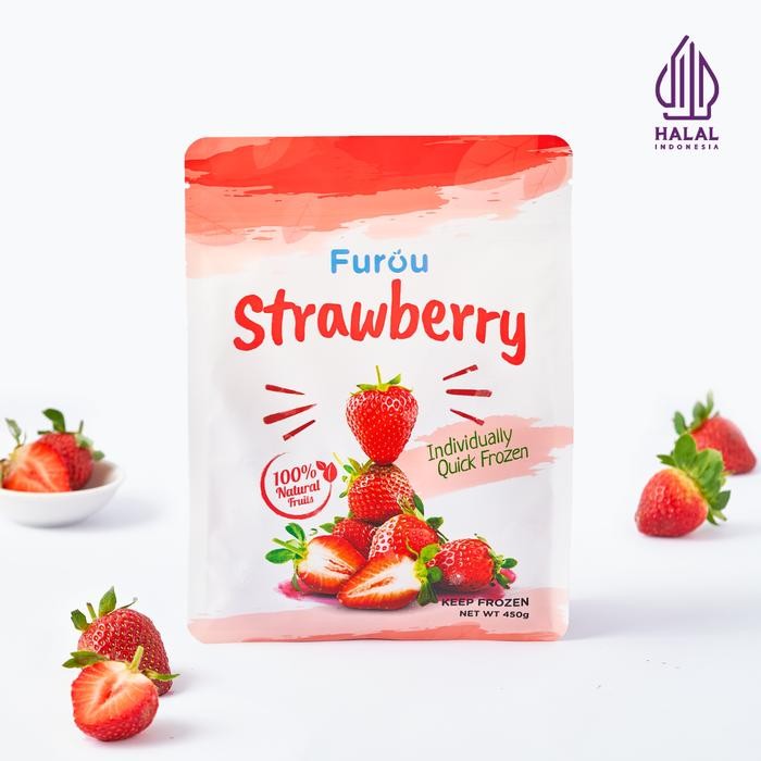 

ASLI Frozen Strawberry (IQF) Buah Stroberi Beku 450 gram READY STOCK