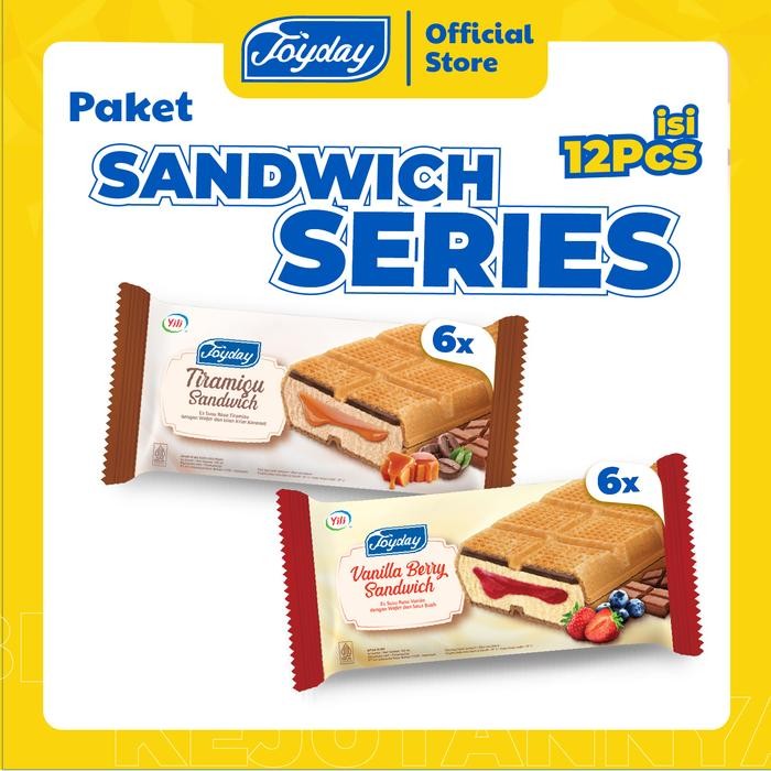 

ASLI Joyday Ice Cream PAKET SANDWICH SERIES - Isi 12 pcs Es Krim Sandwich [Hanya INSTAN -