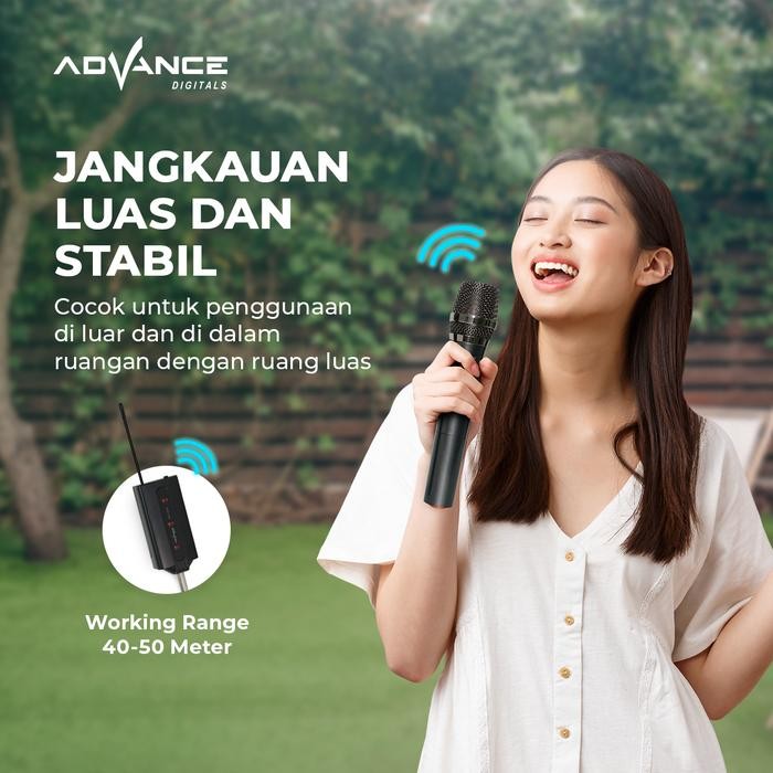 Microphone Advance Mic-202 Profesional Dual Mic Wireless Karoke