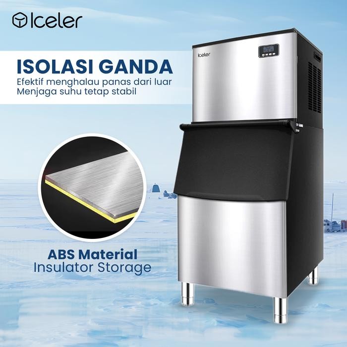 Iceler Mesin Es Batu Commercial Ice Maker Icr-200 200Kg/24Jam Ice Cube Machine 224Pcs/Cycle Garansi