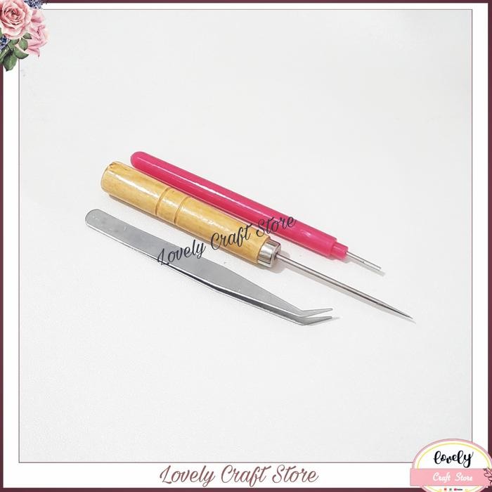 

ID 3PCS/SET ALAT KERTAS BASIC PAPER QUILLING PEN TWEEZERS TOOLS