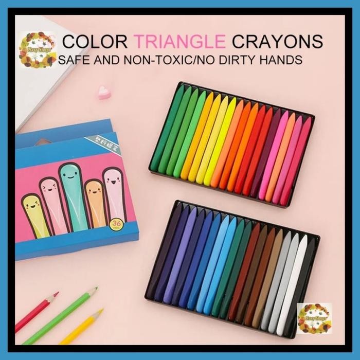 

ID TRIANGULAR CRAYON NON TOXIC ISI 24PCS - CRAYON WATERPROOF KRAYON