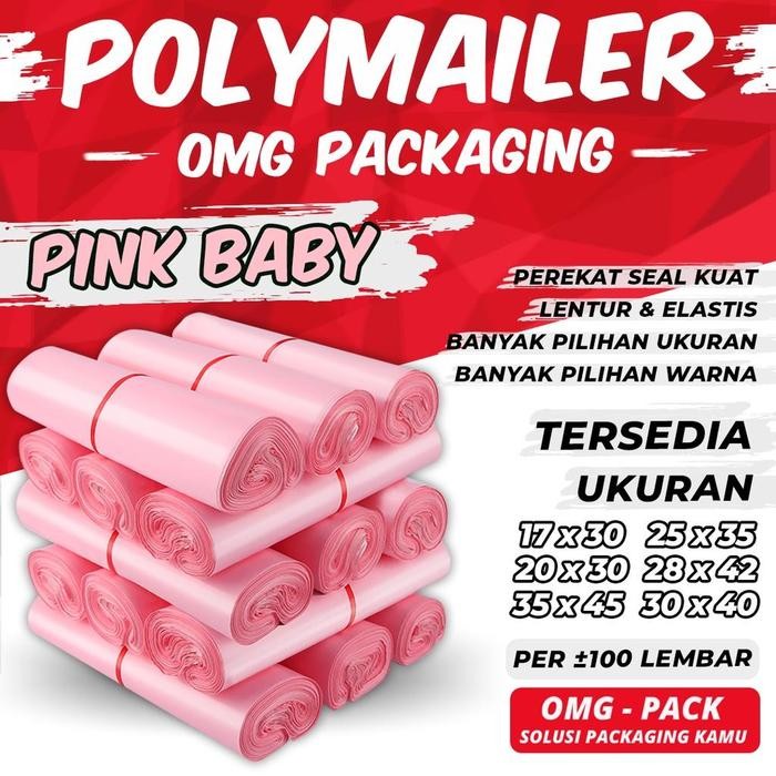 

ID PLASTIK POLYMAILER BABY PINK PREMIUM TEBAL KANTONG AMPLOP PACKING OLSHOP WARNA PEREKAT CUSTOM