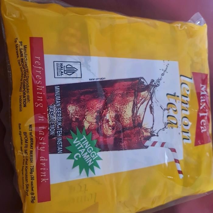 

MAXTEA LEMON TEA ISI 30 SACHET BERAT 25GRAM
