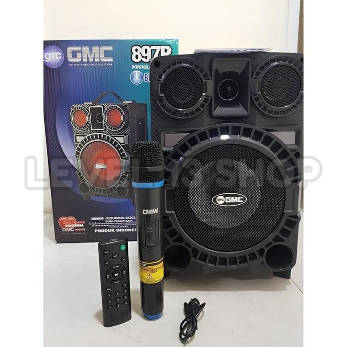 Speaker bluetooth GMC 897Q - 897P 6,5 inch free remote + mic karaoke // GMC 897Q-GMC 897P Speaker