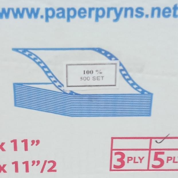 

Kertas Continuous Form 5Ply 9.5X11" Isi Full 500 Set