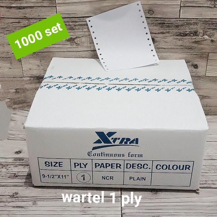 

Kertas Wartel 1Ply Continuous Form 1/4 Letter