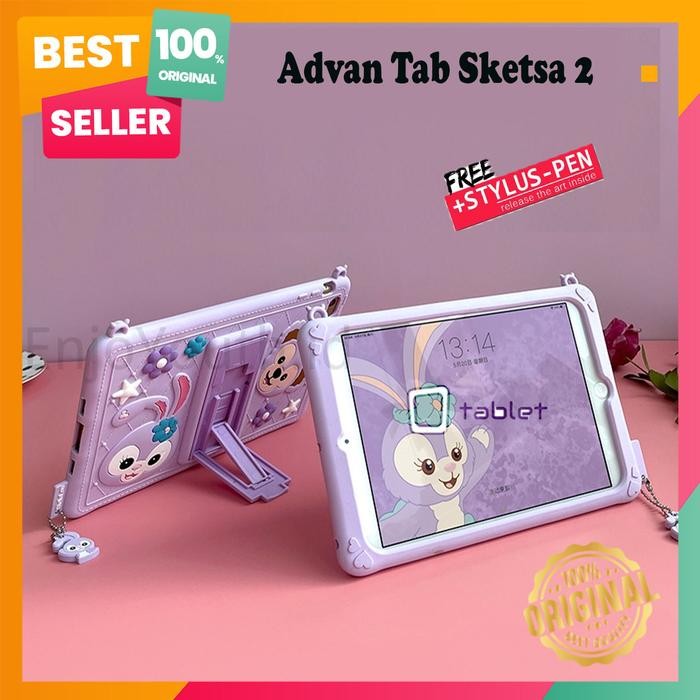 Promo Advan Sketsa 2 Kids Tablet Soft Stand Case Cute Protective Cover