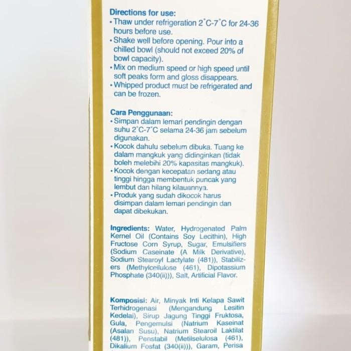 

(Allthebest) Rich's Gold Label 907gr Whipping Cream Cair Non-Dairy