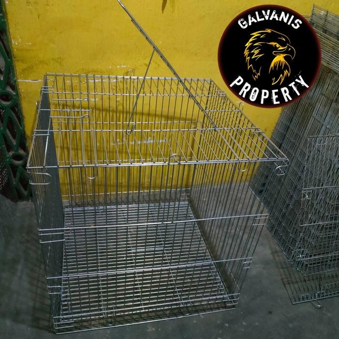 KANDANG KURUNGAN AYAM BANGKOK/JAGO/LAGA BESI GALVANIS SERTA ALASNYA