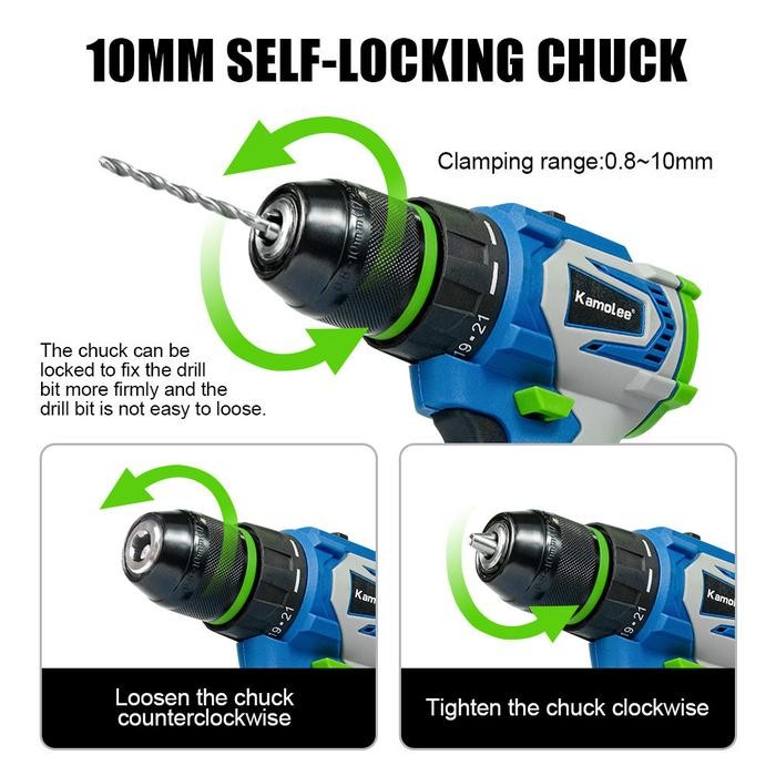 Grosir Kamolee - Mesin Bor 10Mm Brushless Lithium Power Drill