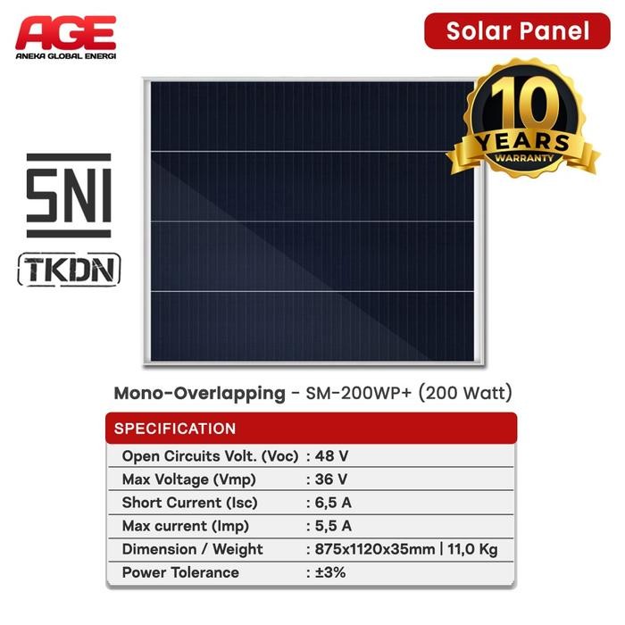 SUNWATT SOLAR PANEL SM-200WP HC (200 WATT) MONOCRYSTALLINE