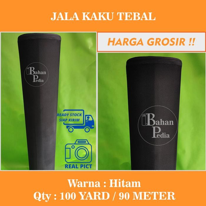 [Roll 90meter ] Bahan Jala Tebal Kaku Kain Jaring Hitam Grosir