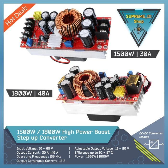 High Power DC-DC Step Up Boost Converter 1800W 40A 1500W 30A 1200W 20A