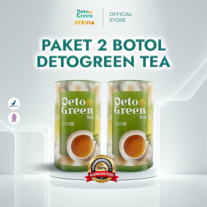 

Promo 2 Botol Detogreen Tea Minuman Isi 100 gr/ 40 kantung - Teh Hijau Rempah Herbal Alami Untuk