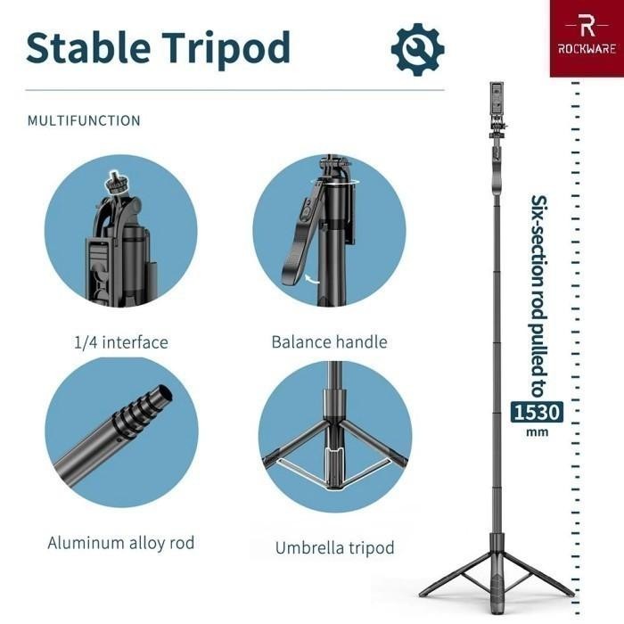 Rockware L16 - Tripod Tongsis Selfie Stick Hand-Held Stabilizer