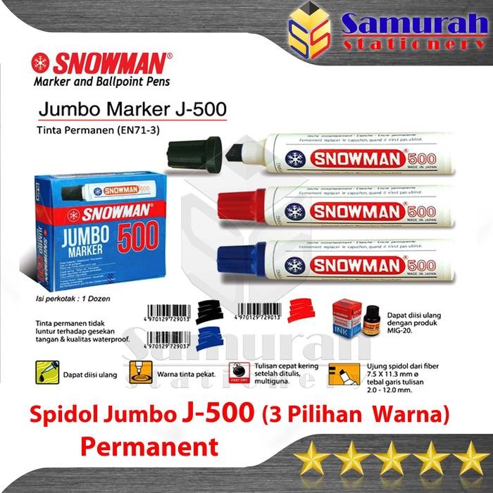 

ID SPIDOL PERMANENT SNOWMAN MARKER JUMBO 500 / PERMANEN BESAR ( PCS ) HITAM / BIRU