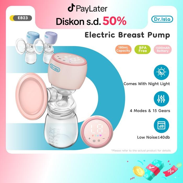 KANTONG ASI GRATISDR.ISLA EB23 POMPA ASI ELEKTRIK TANPA KABEL, POMPA ASI ELEKTRIK TANPA KABEL