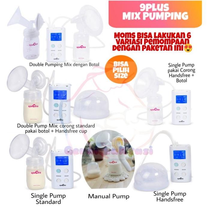 SPECTRA 9 PLUS 9+ 9PLUS ELECTRIC BREAST PUMP POMPA ASI ELEKTRIK MIX PUMPING ACCESSORIES
