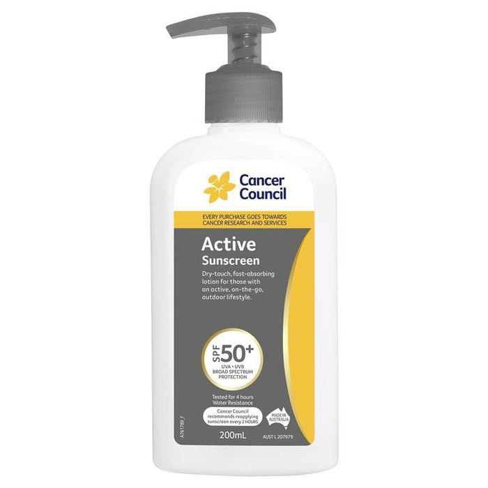 

Cancer Council Active Sunscreen Spf 50+ 200Ml