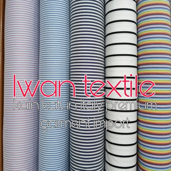 

Kain Katun Bahan Kemeja Dress Gamis Koko Pria / Wanita Motif Garis Garis Katun Premium Italy
