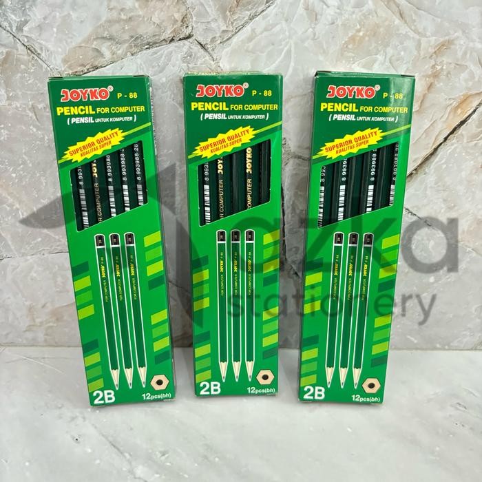 

New Azka Stationery SELUSIN ( 12 PCS ) Pensil 2B Raut Joyko P-88 Pensil 2B Joyko P - 88 perlengkapan