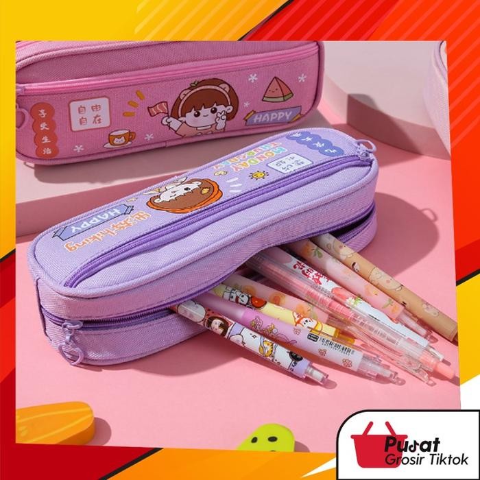 

New BISA COD S5833 Pencil Case / Tempat Pensil Resleting Model Terbaru Stationery