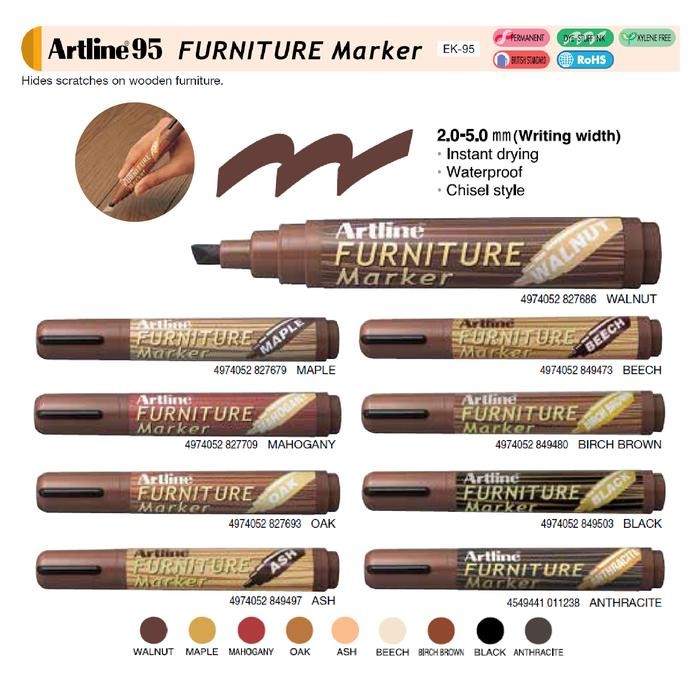 

New (1 Pcs) Spidol Permanen Motif Kayu ARTLINE Permanent Wooden Furniture Marker EK-95 Anti Air