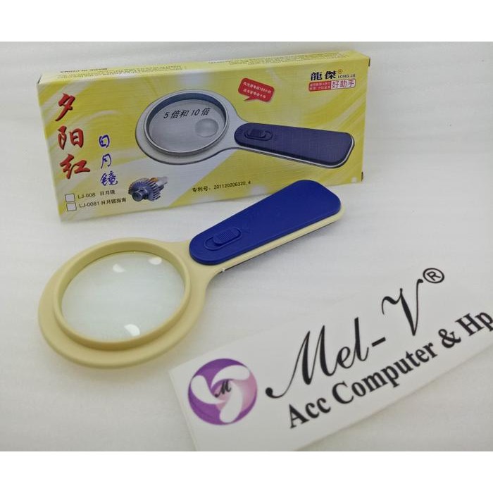 

New Kaca Pembesar / Magnifier / Magnifying Glass Lurus + Lampu Led LJ-009
