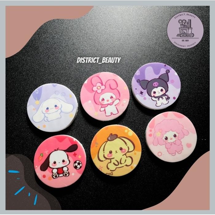 

New (12PCS) PENGHAPUS BULAT SANRIO SETIP LINGKARAN MOTIF LUCU TERMURAH ERASER SANRIO