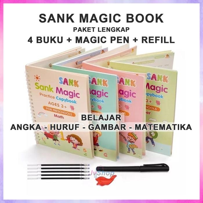

New Sank Magic Practice Book 1 Set Isi 4 Buku + Pulpen Paket Lengkap Buku Edukasi Anak
