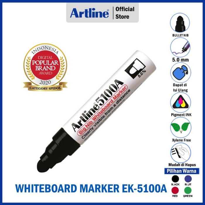 

New SPIDOL ARTLINE NON PERMANENT WHITEBOARD BIG NIB MARKER EK-5100A
