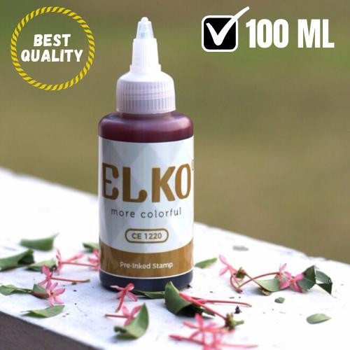 

New Tinta Stempel Flash Warna Emas Waterproof ELKO 100 ML Untuk Kertas