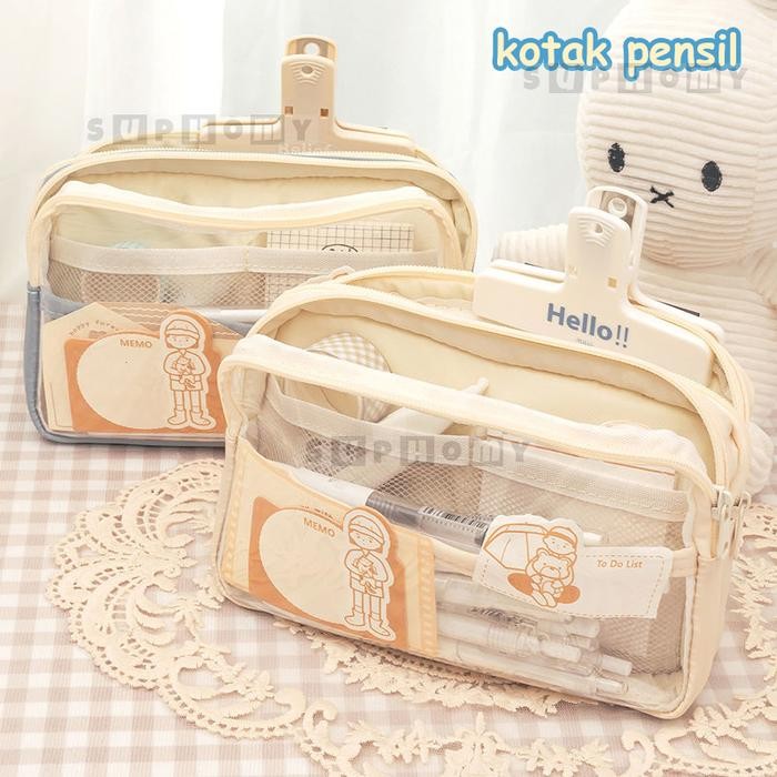 

New kotak pensil aesthetic Tas PenaTempat Pencil Tas Pensil tempat alat tulis kapasitas besar