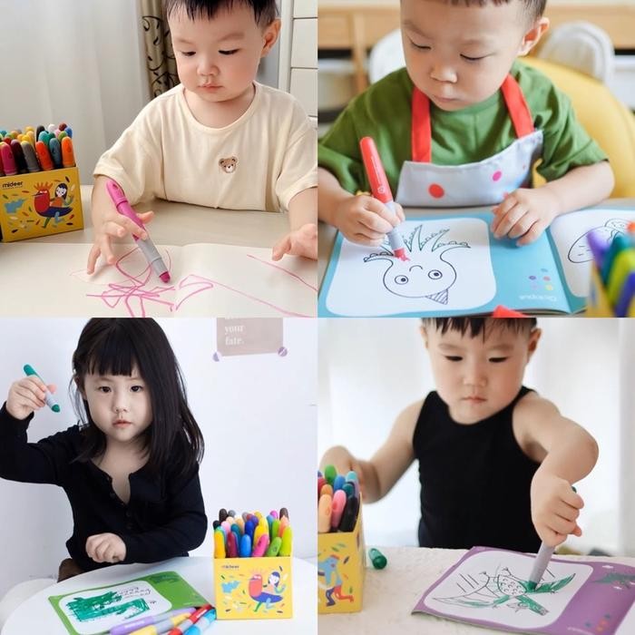 

Mideer Silky Crayon - Washable Crayon - Face Paint Crayon