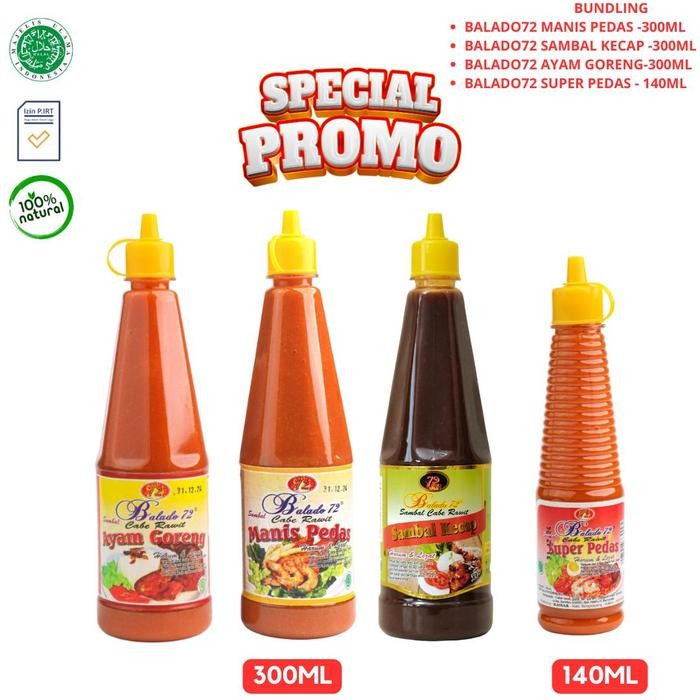 

Balado72 Sambal Cabe Rawit Pedas 4 Botol
