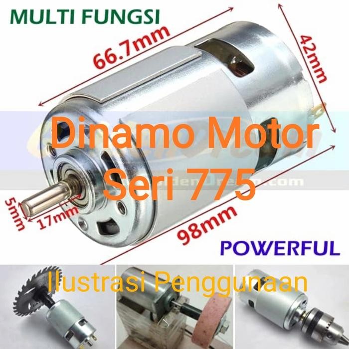 Gearbox Dinamo Motor Type 775 Dc 12V High Speed Torsi Bor Gerinda