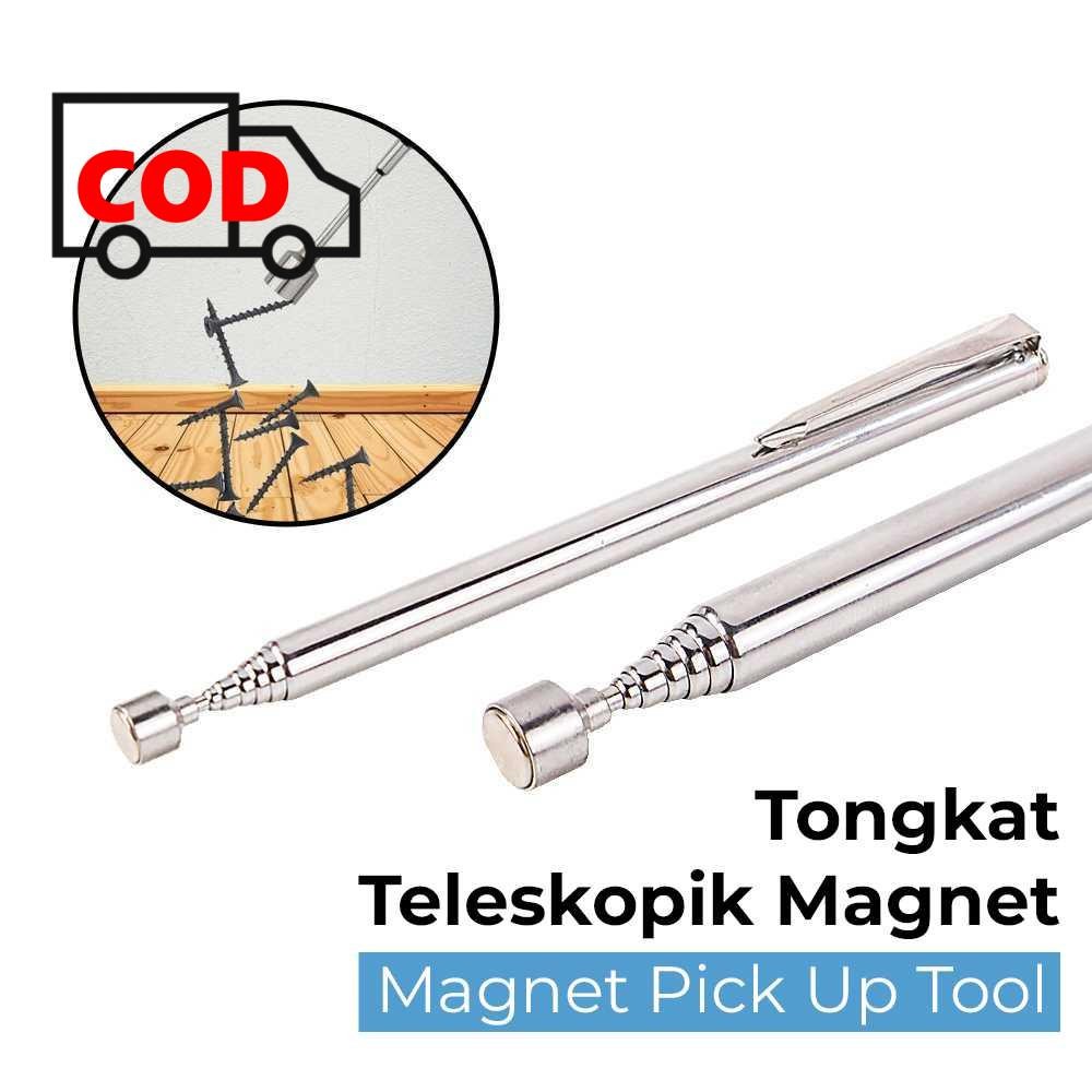 Tongkat Magnet Teleskopik Alat Ambil Benda Kecil Metal Baut Mur DIY Reparasi Elektronik