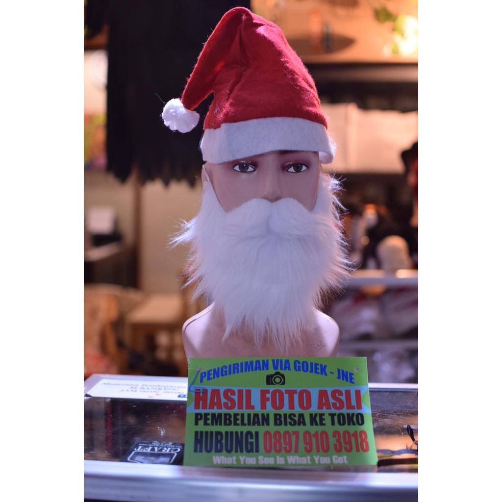 9XU5 Jenggot Palsu Beard White Kumis Palsu Putih Santa Claus Sinterklas