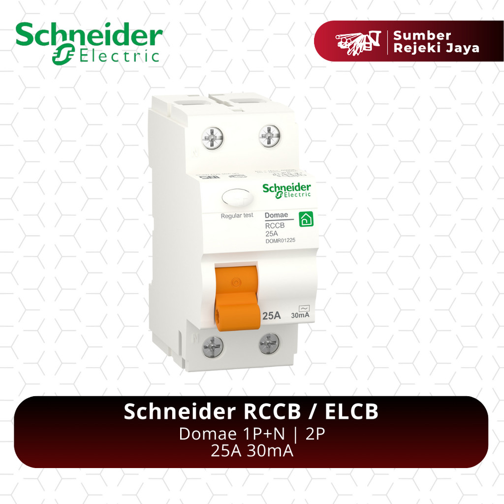 Schneider RCCB / ELC Domae 1P+N | 2P | 25A 30mA