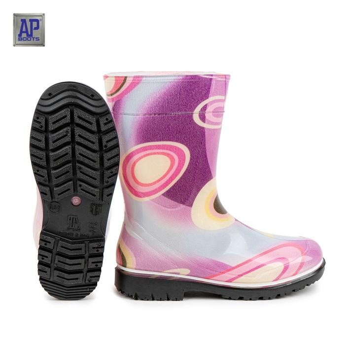 AP Boots AP KIDS 2012 VIOLET CIRCLE- Sepatu Boot PVC Anak Motif