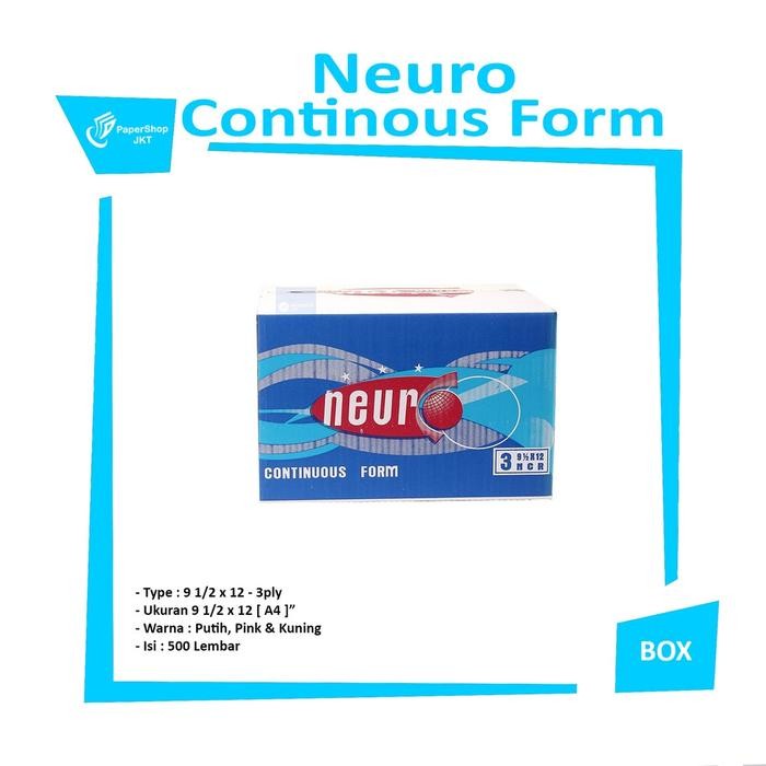 

DISKON NEURO - Continous Form 3 Ply 9 1/2 x 12 ( A4 Neuro ) NCR - 1 Box
